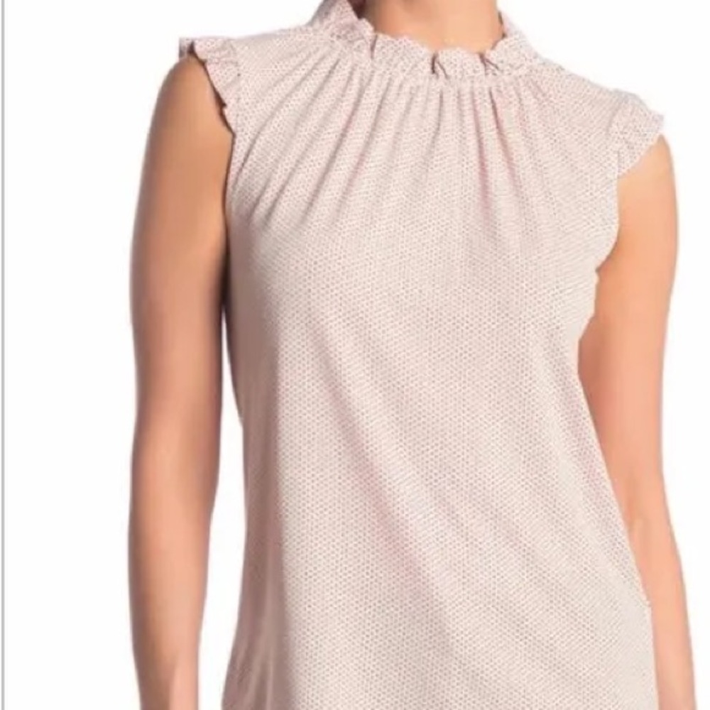 Adriana Papell Women's Pink Ruffle Sleeve Top